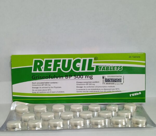 Refucil (Griseofulvin 500mg) x20 Tablets