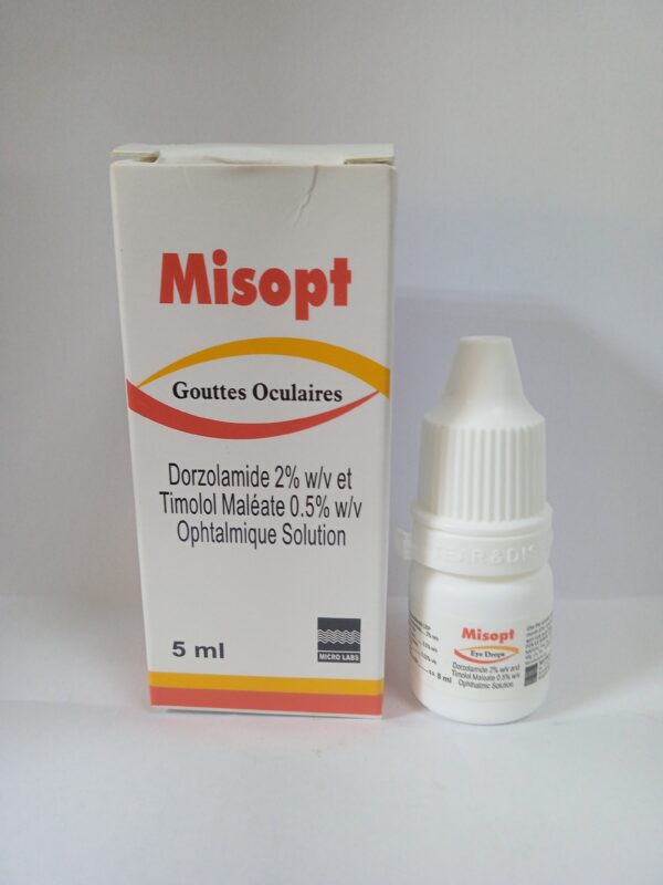 Misopt Eye Drops (Dorzolamide 2%w/v & Timolol Maleate 0.5% w/v)