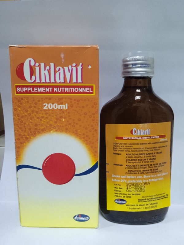 Ciklavit Syrup (Supplement Nutritionnel) 200ml