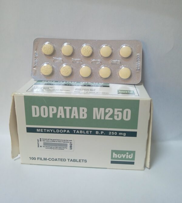 Dopatab Methyldopa 250 mg per card