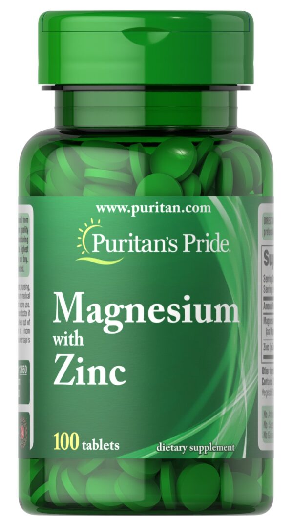 Puritan's Pride Magnesium with Zinc x100 Tablets