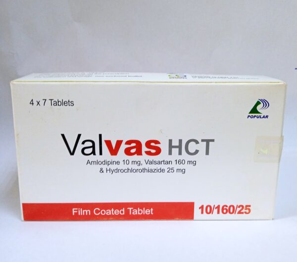 Valvas HCT (Amlodipine/Valsartan/Hydrochlorithiazide Tablets per card
