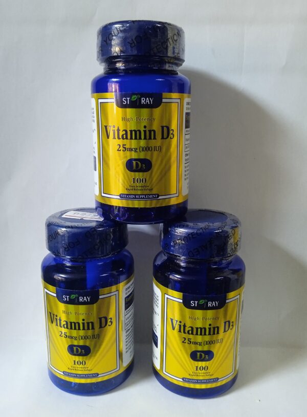 ST RAY High Potency Vitamin D3 25mcg (1000IU) x100 Softgel