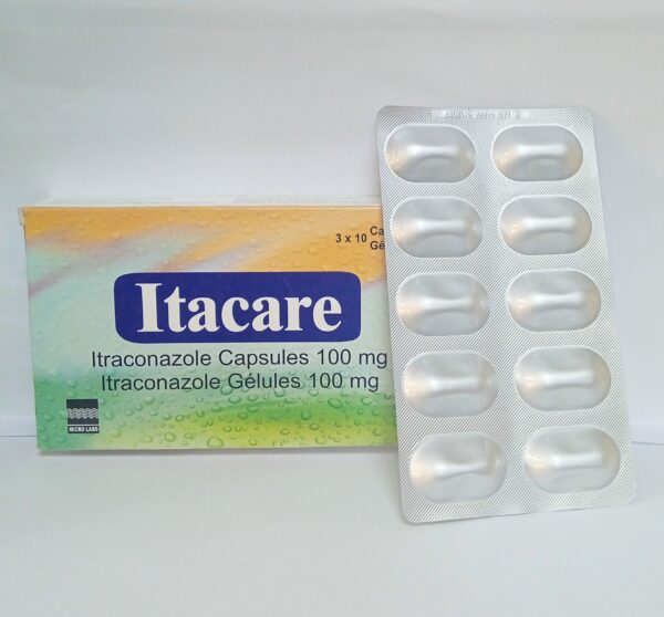 Itacare (Itraconazole 100mg) Per Card of 10 Capsules