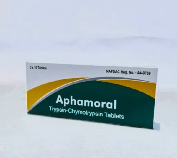 Aphamoral (Trypsin 25,000 units + Chymotrypsin 25,000 units) x30 Tablets